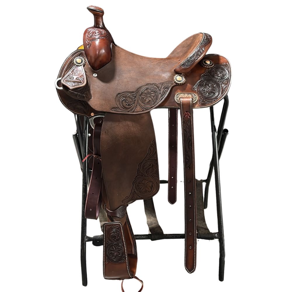 1/2 Chocolate SO Lightweight Versatility Saddle- Round- D Daisy FC- Cheyenne- Choc RO Seat